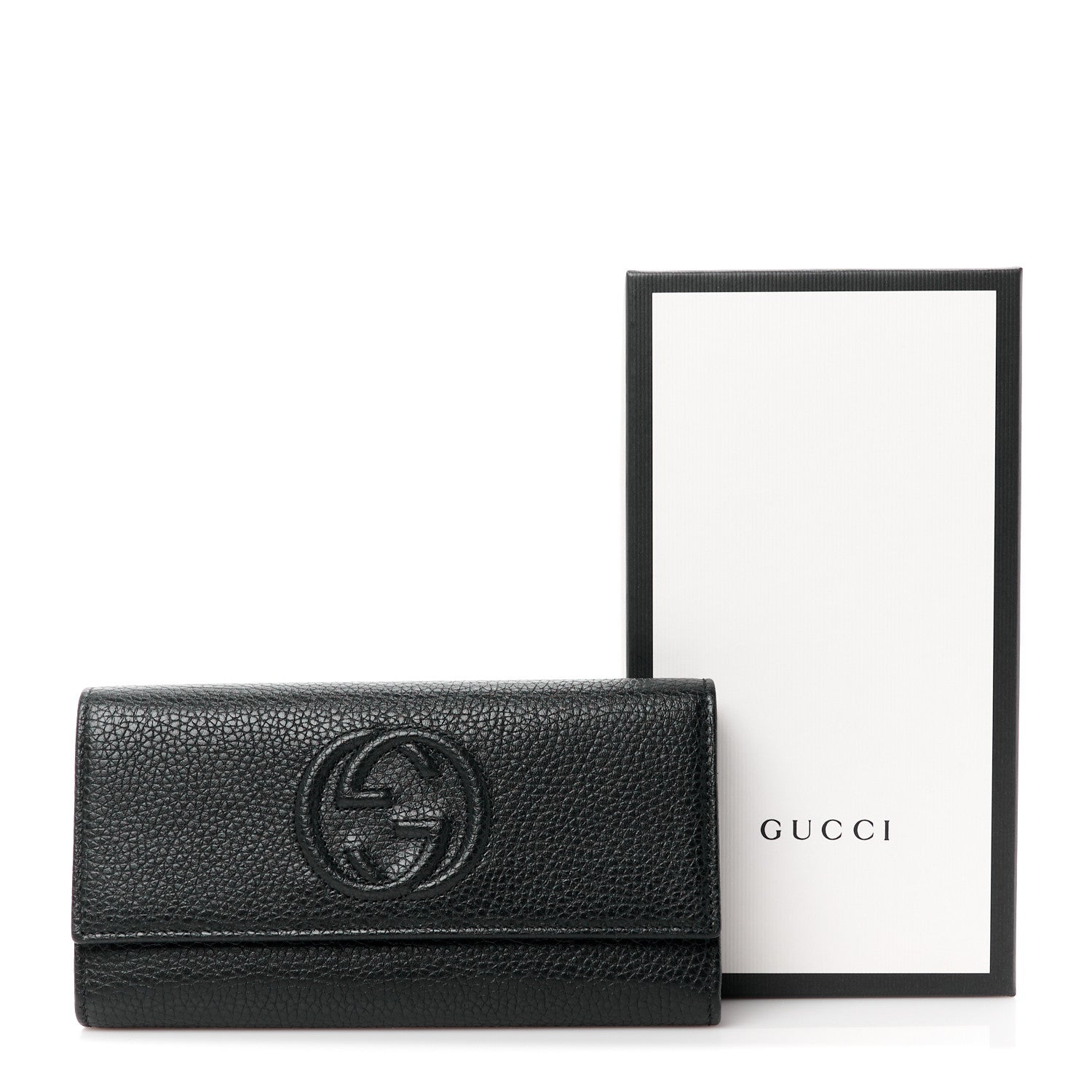 Gucci Pebbled Calfskin Large Soho Continental Wallet Black 11 of 11
