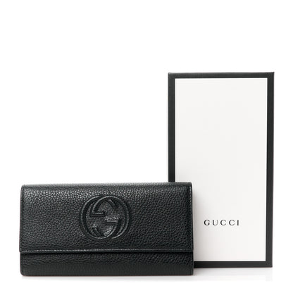 Gucci Pebbled Calfskin Large Soho Continental Wallet Black 11 of 11