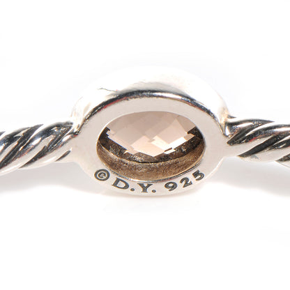 David Yurman Sterling Silver Renaissance Oval Station Bangle Smoky Quartz 3 of 4