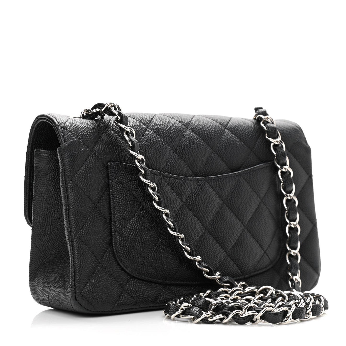 Caviar Quilted Mini Rectangular Flap Black