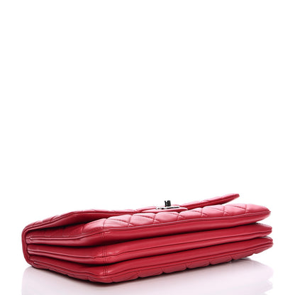 Chanel Lambskin Quilted Jumbo Chanel 3 Flap Dark Pink 4 of 9