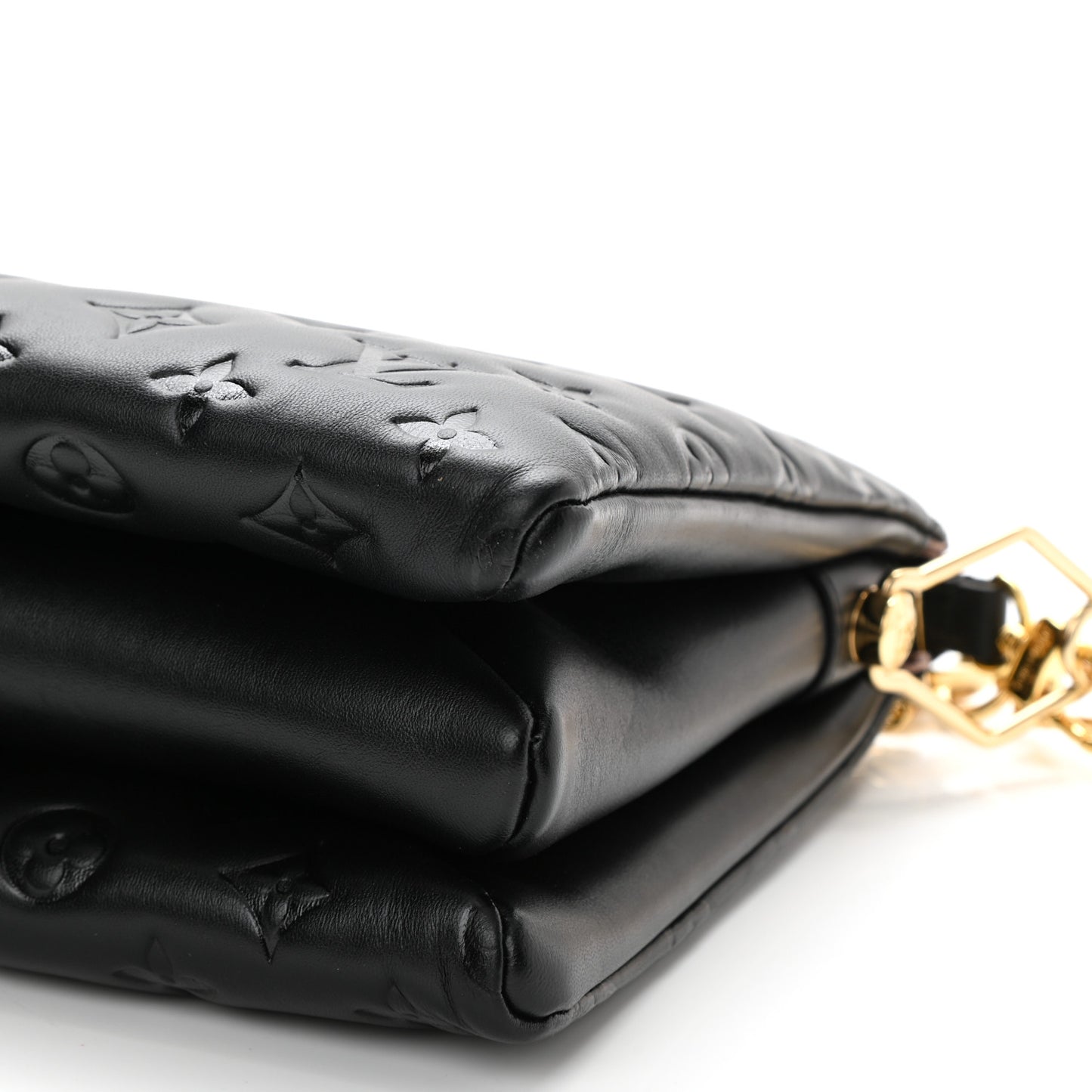 Lambskin Embossed Monogram Coussin PM Black