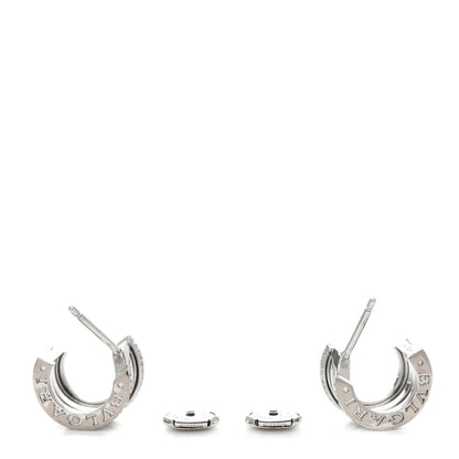 Bulgari 18K White Gold Diamond B.Zero1 Hoop Earrings 3 of 5