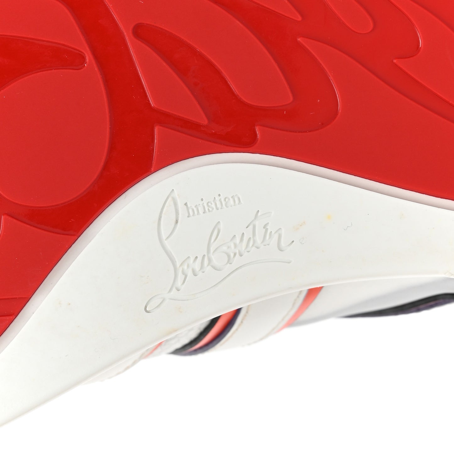 Grained Calfskin Mens Vida Viva Sneakers 44 White Red Black