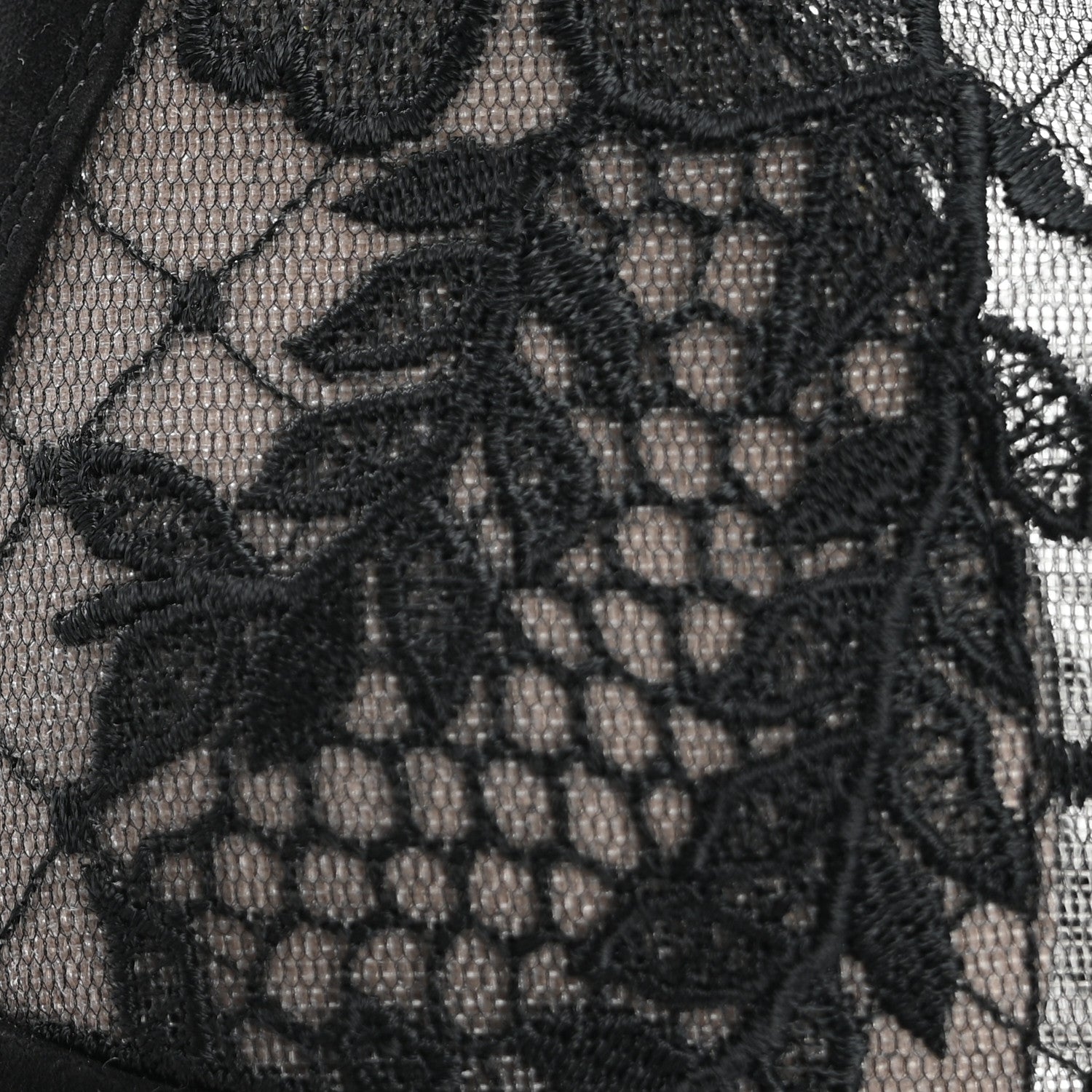 Christian Dior Suede Transparent Mesh Embroidered Roses Naughtily-D Heeled Lace Up Ankle Boots 40.5 Black 12 of 13