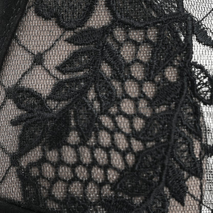 Christian Dior Suede Transparent Mesh Embroidered Roses Naughtily-D Heeled Lace Up Ankle Boots 40.5 Black 12 of 13