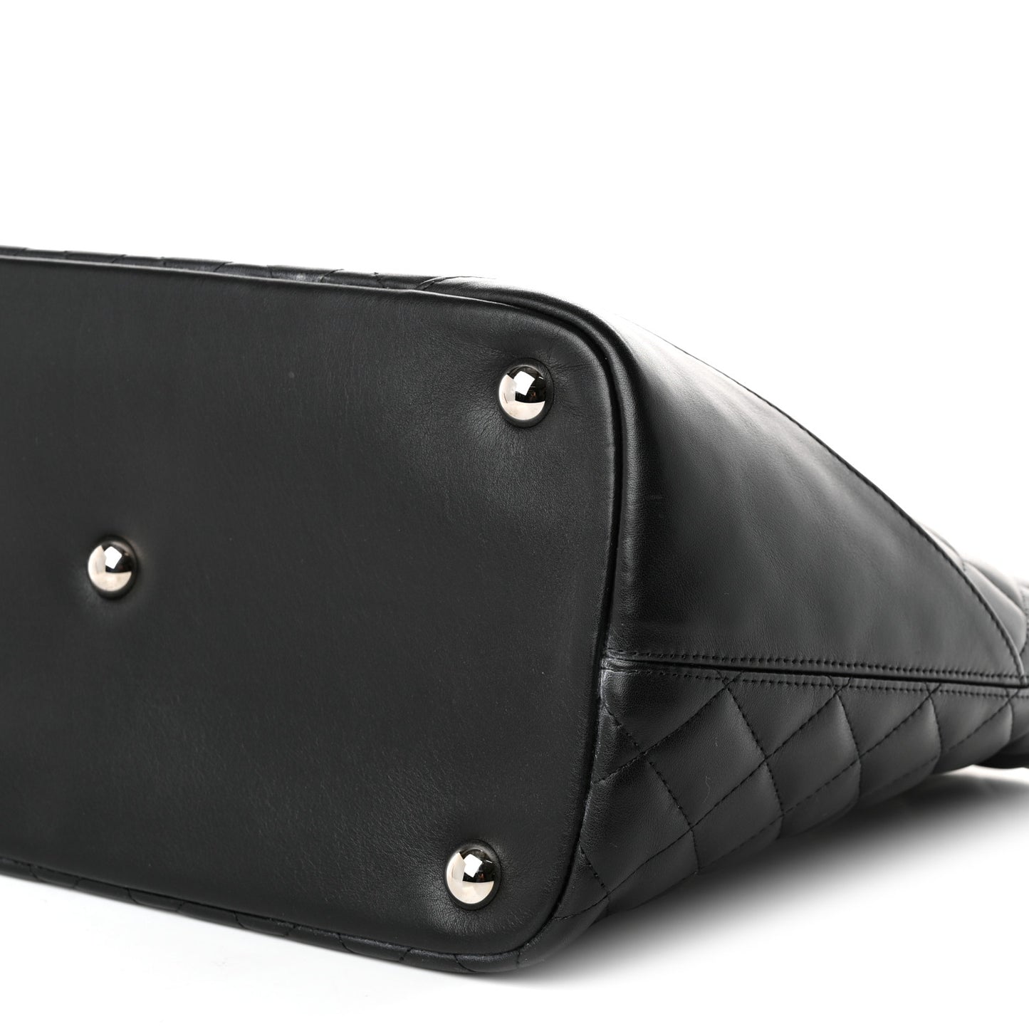Calfskin Quilted Large Cambon Tote Black