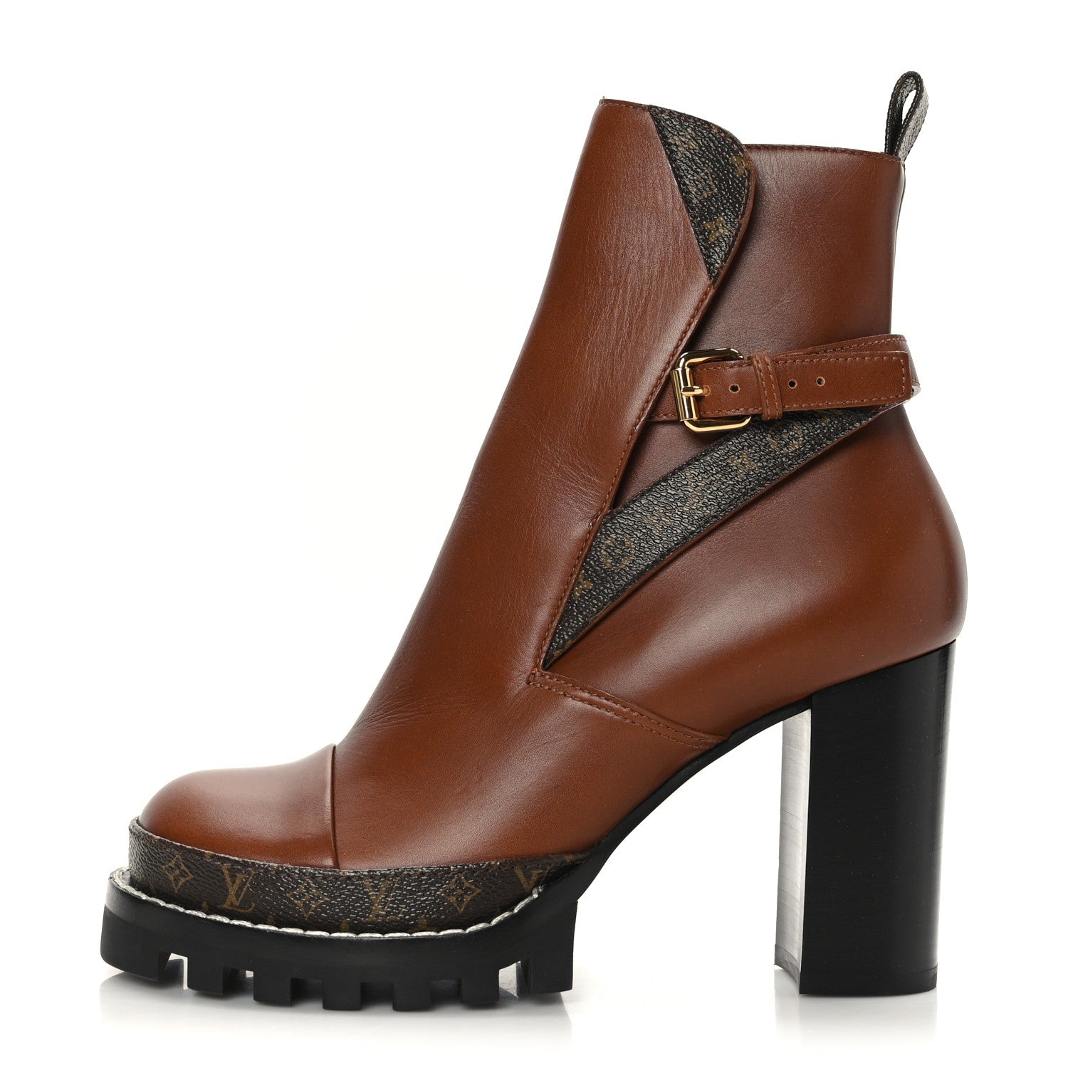 Louis Vuitton Calfskin Monogram Star Trail Ankle Boots 40 Cognac 1 of 10