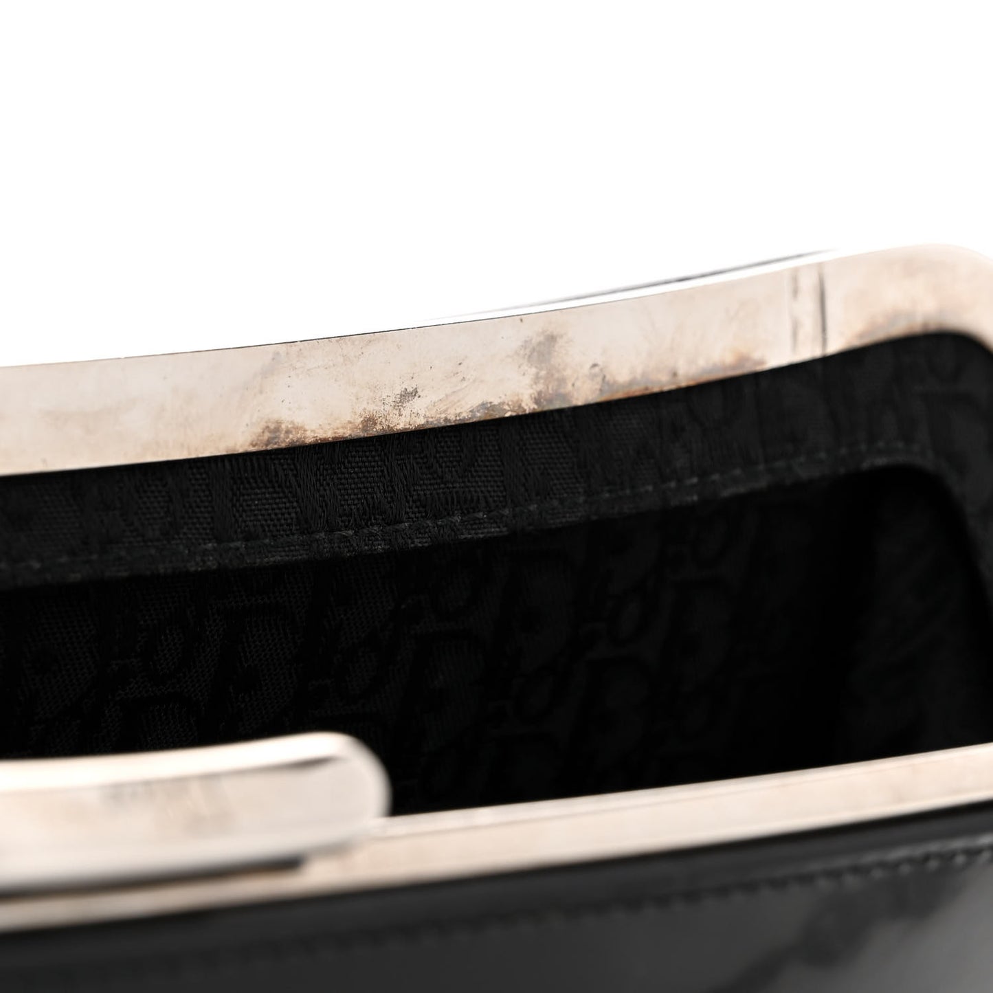Glazed Calfskin Bondage Clutch Black