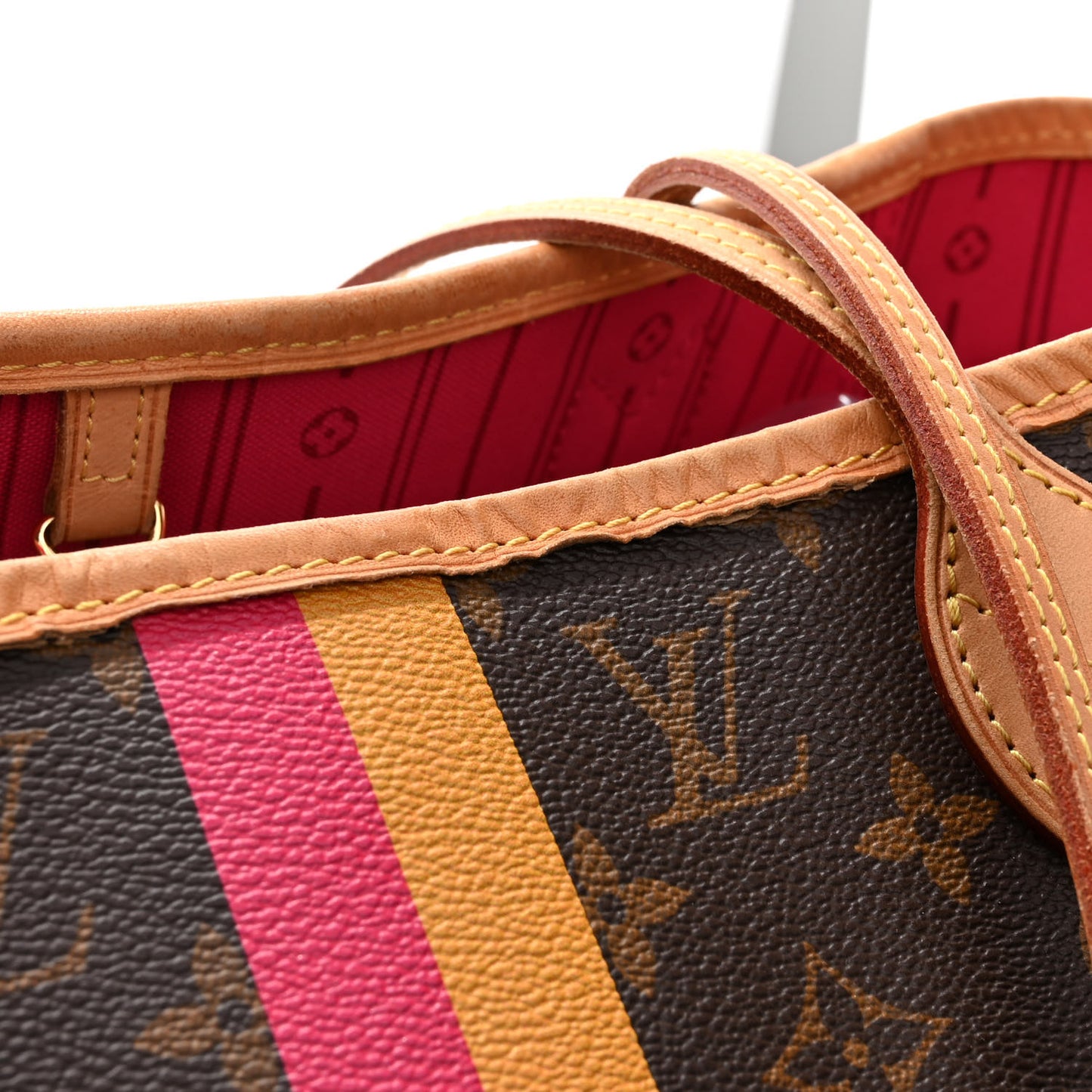 Monogram My LV Heritage Neverfull MM Fuchsia Yellow