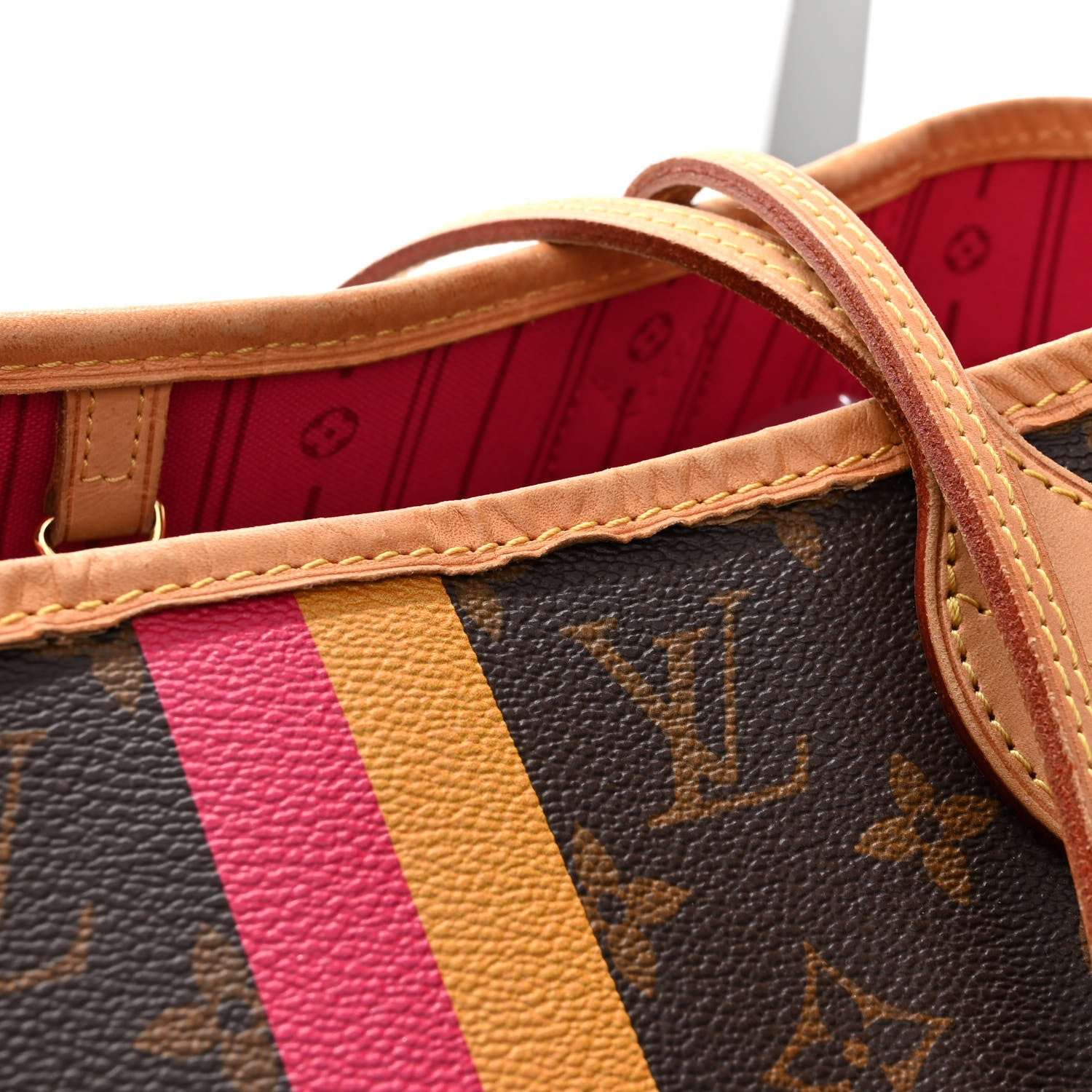 Louis Vuitton Monogram My LV Heritage Neverfull MM Fuchsia Yellow 10 of 10
