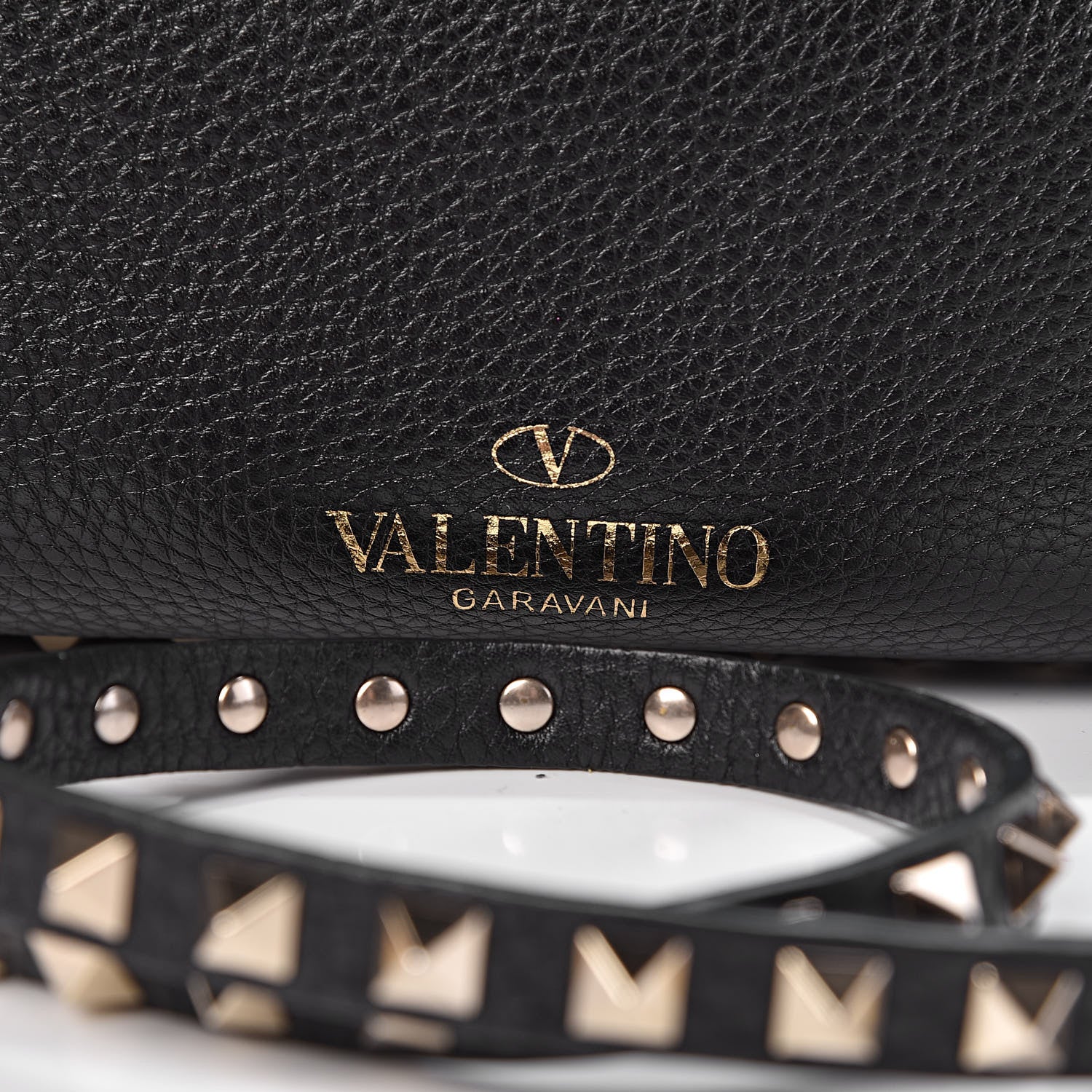 Valentino Garavani Grained Calfskin Small Rockstud Tote Black 7 of 10