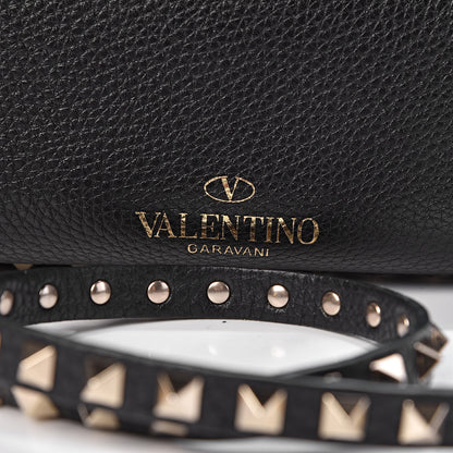Valentino Garavani Grained Calfskin Small Rockstud Tote Black 7 of 10