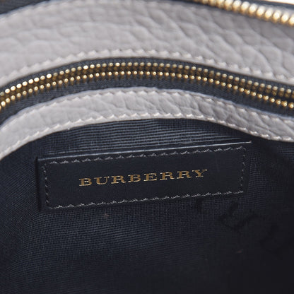 Burberry Signature Grain Calfskin Check Embossed Small Chichester Crossbody Clutch Bag Pale Grey 6 of 10