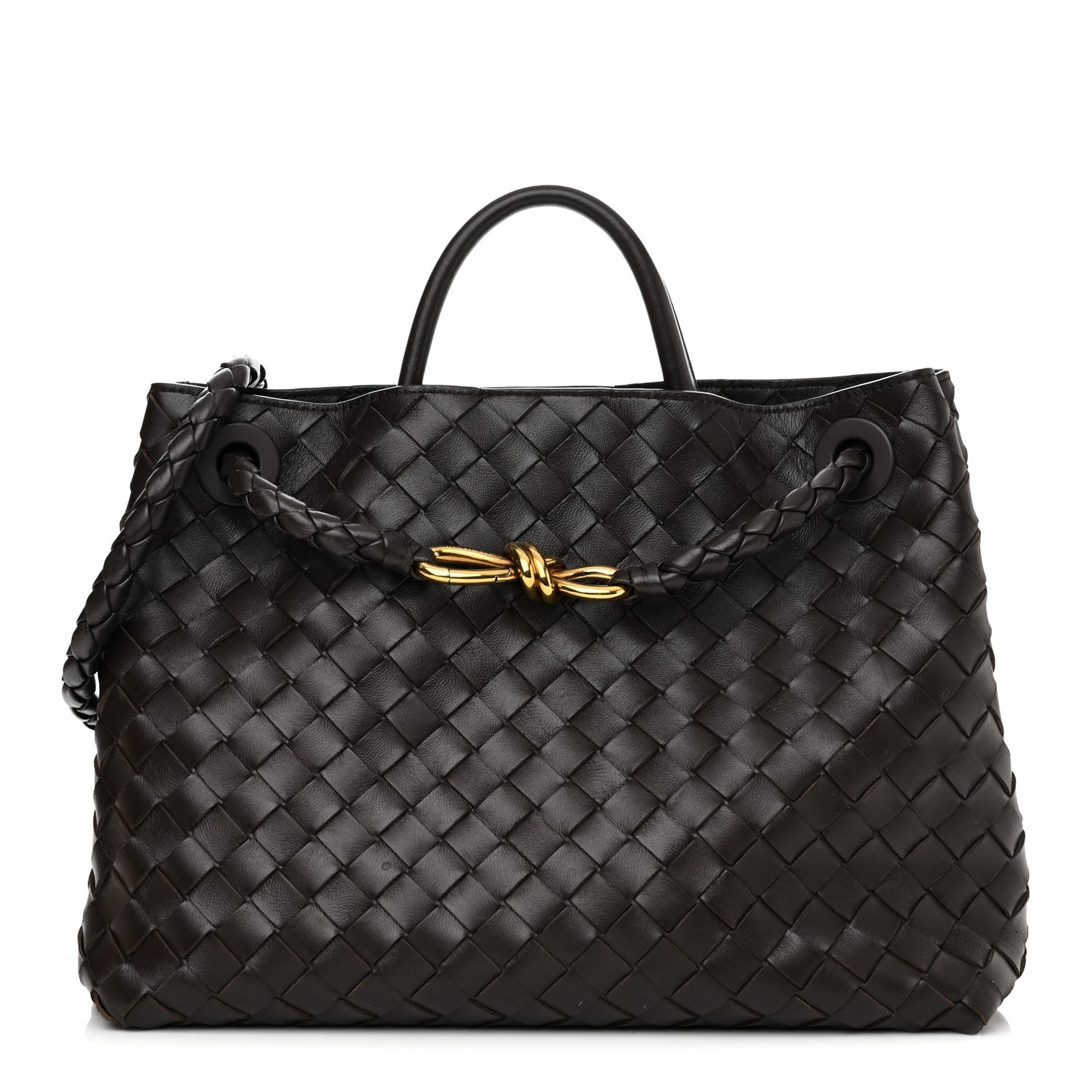 Nappa Intrecciato Medium Andiamo Shoulder Bag Fondant