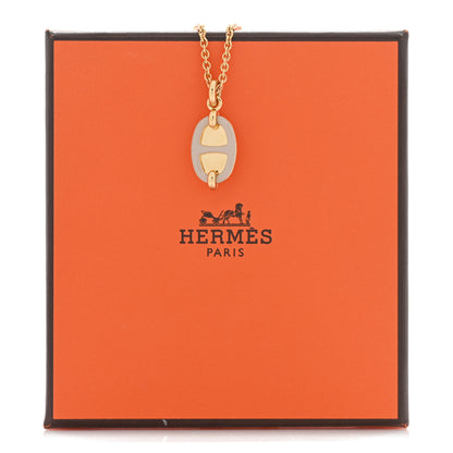 Hermes Metal Enamel Mini Maillon Pendant Necklace Marron Glace 6 of 6
