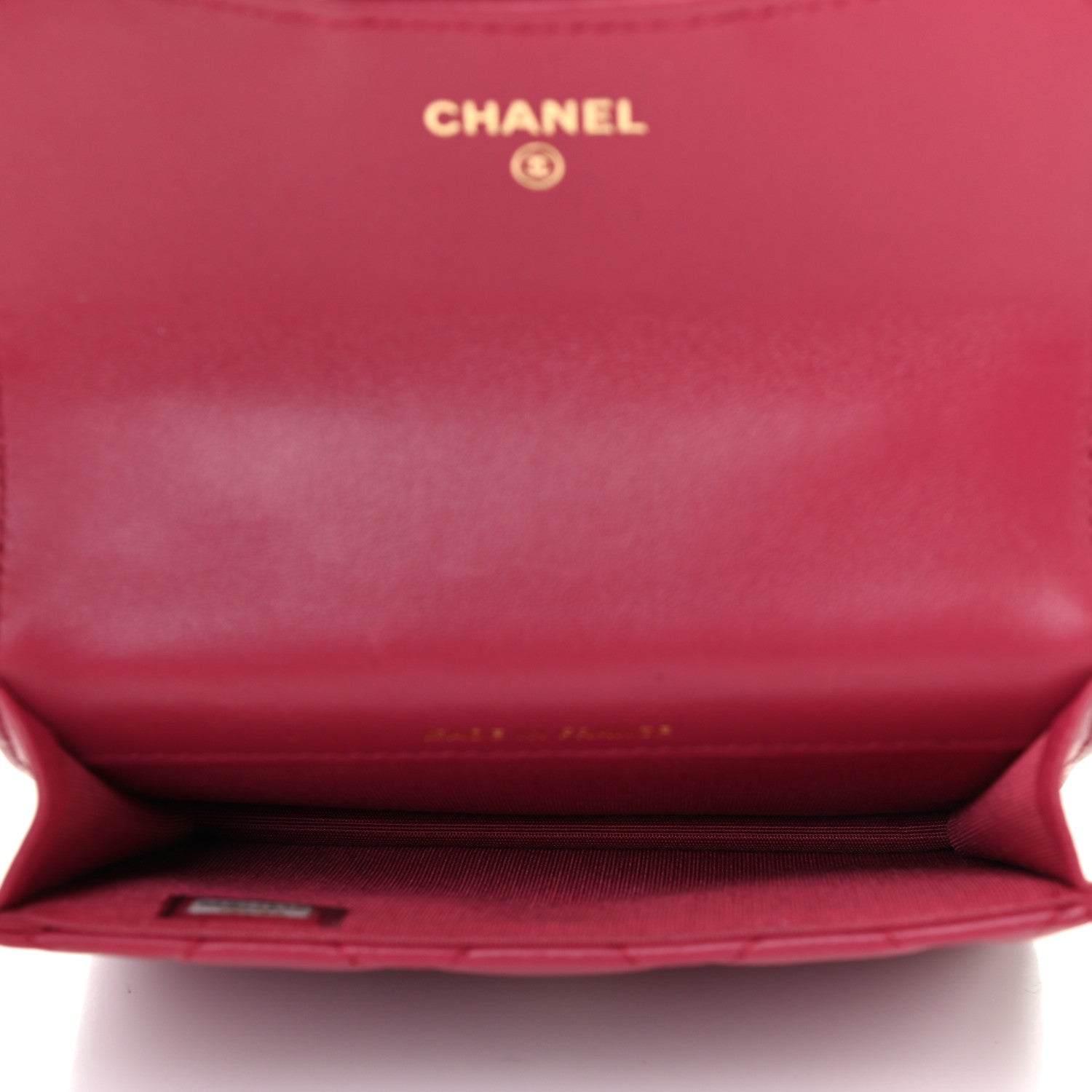 Chanel Lambskin Quilted Top Handle Flap Coin Purse With Chain Dark Pink 4 of 7