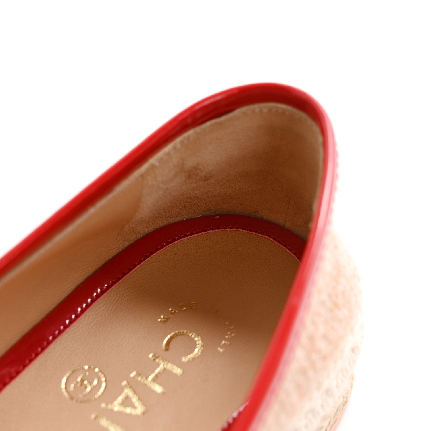 Chanel Fabric Patent Calfskin CC Espadrilles 38 Pink Red 12 of 13