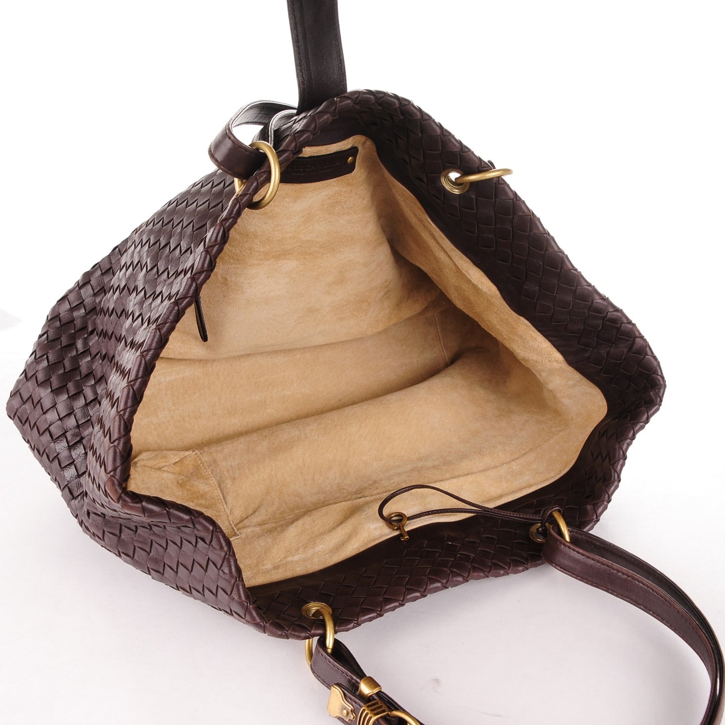 Nappa Intrecciato Large Capri Tote Ebano