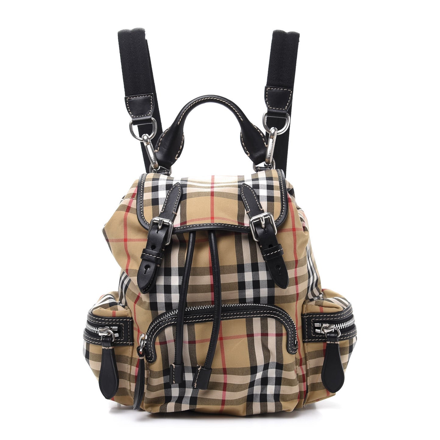 Vintage Check Small Rucksack Backpack Black