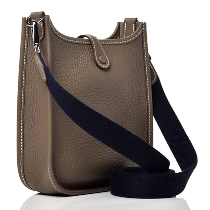 Hermes Taurillon Clemence Amazone Evelyne TPM Etoupe Bleu Indigo 3 of 8