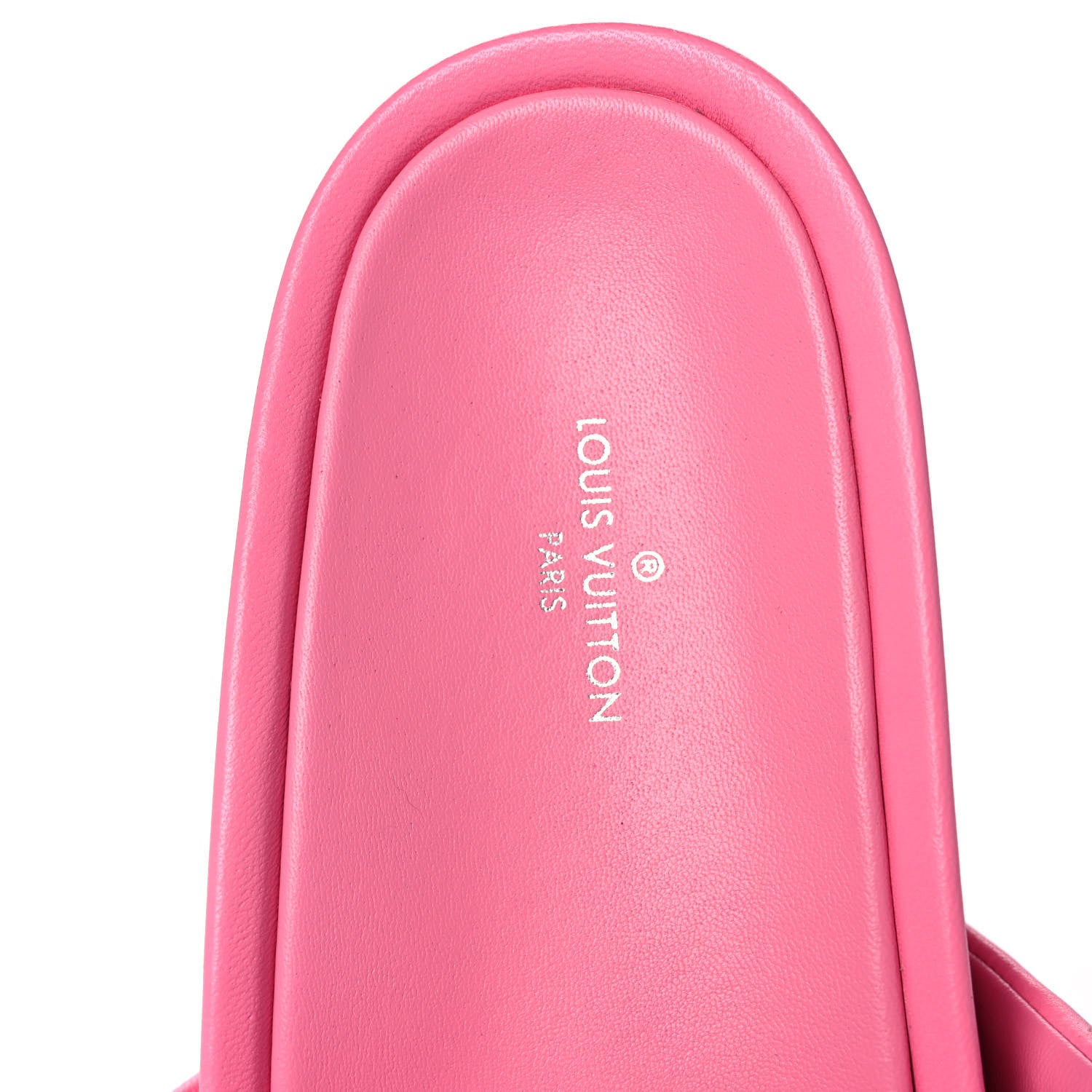 Louis Vuitton Lambskin Embossed Monogram Jumbo Flatform Mule Sandals 38.5 Rose Pop 7 of 8