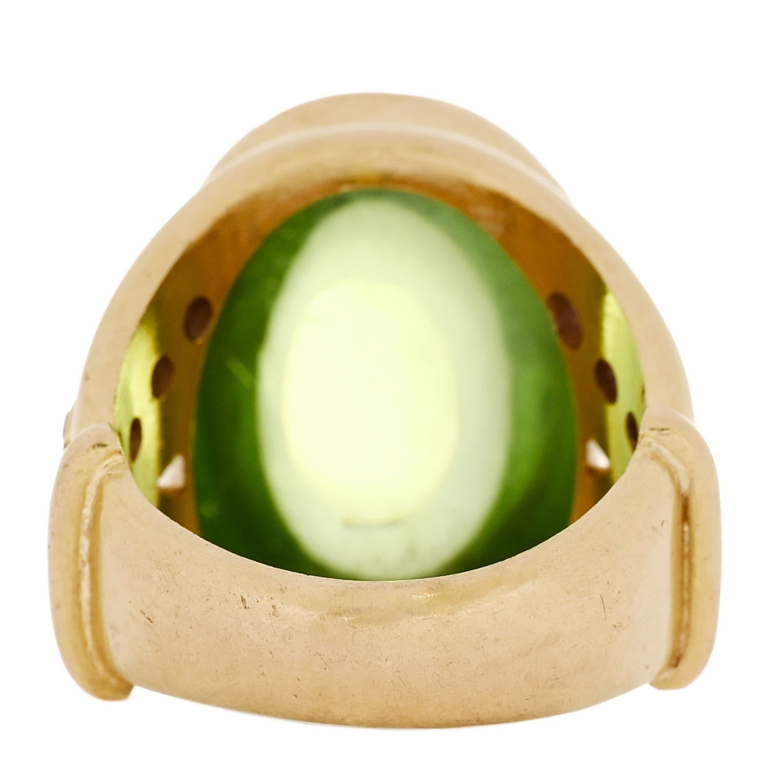 Elizabeth Locke 19K Yellow Gold Peridot Pink Sapphire Cabochon Ring 53 6.5 4 of 6