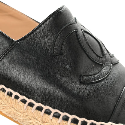 Chanel Lambskin CC Espadrilles 38 Black 12 of 13