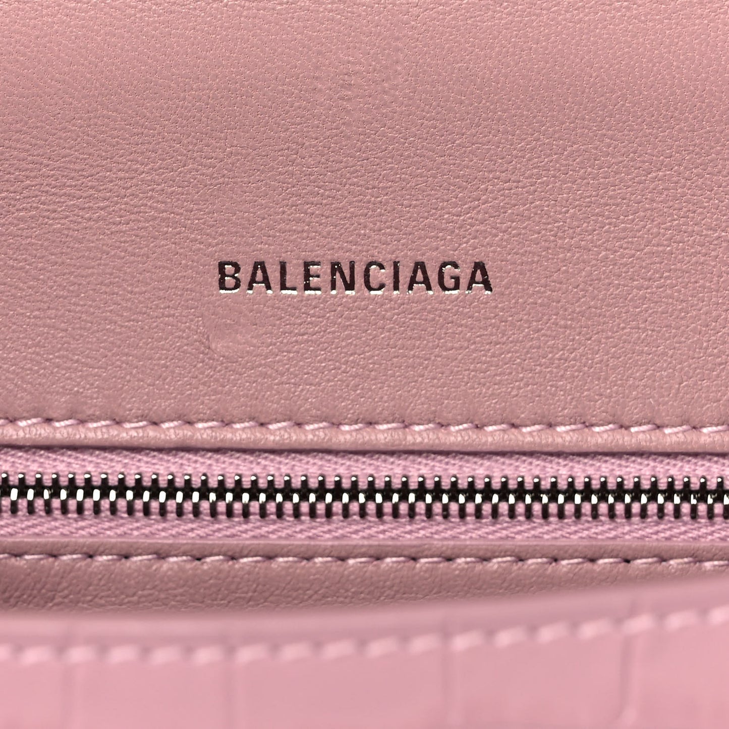Shiny Calfskin Crocodile Embossed Small Hourglass Top Handle Bag Powder Pink
