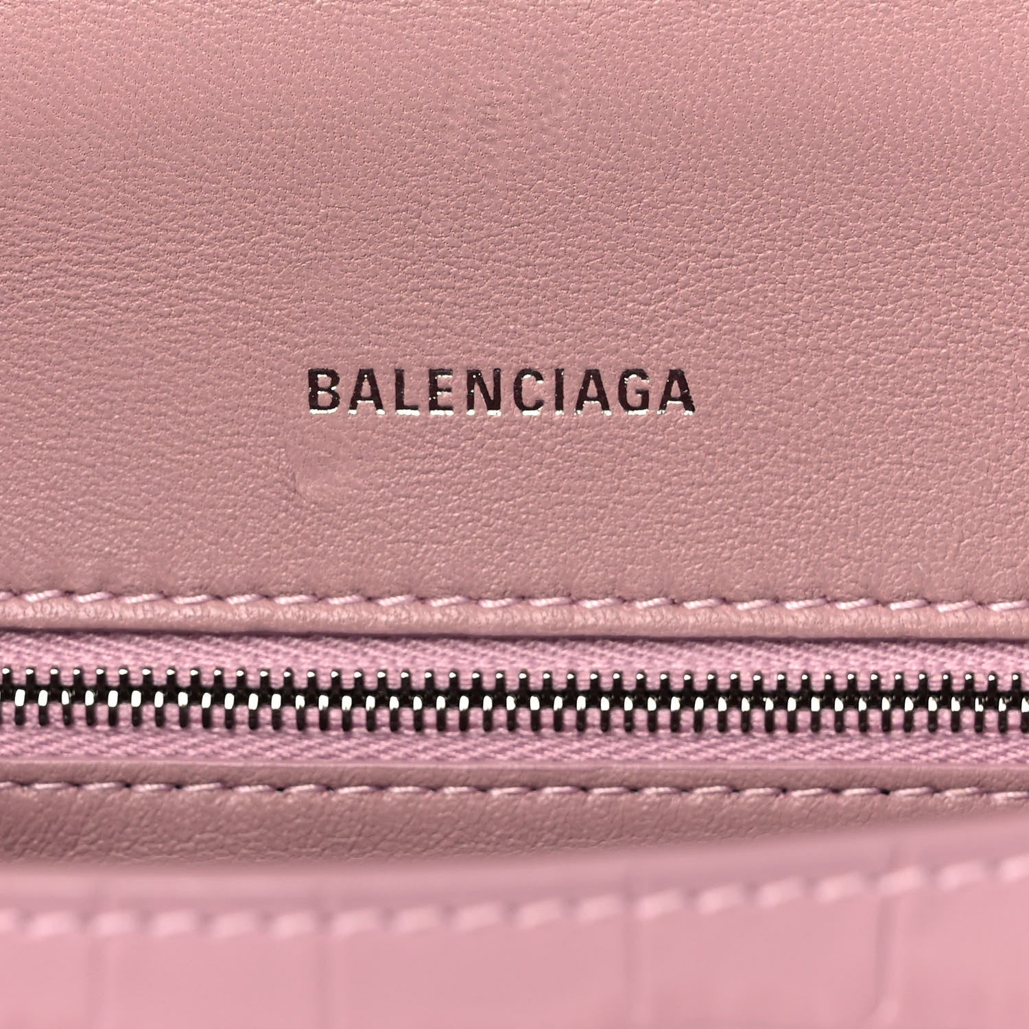 Balenciaga Shiny Calfskin Crocodile Embossed Small Hourglass Top Handle Bag Powder Pink 5 of 16