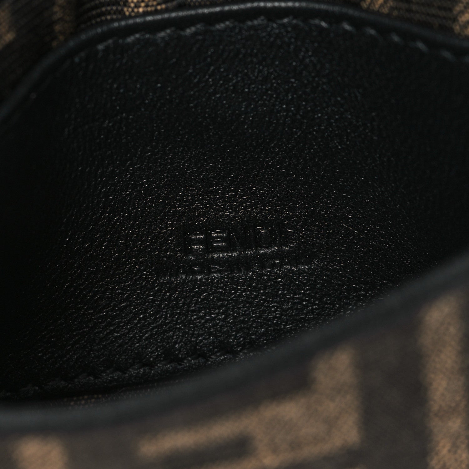 Fendi Fabric Jacquard FF 1974 Nano Maxi Buckle Baguette Charm Tobacco Moro Black 6 of 11