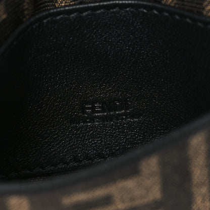 Fendi Fabric Jacquard FF 1974 Nano Maxi Buckle Baguette Charm Tobacco Moro Black 6 of 11