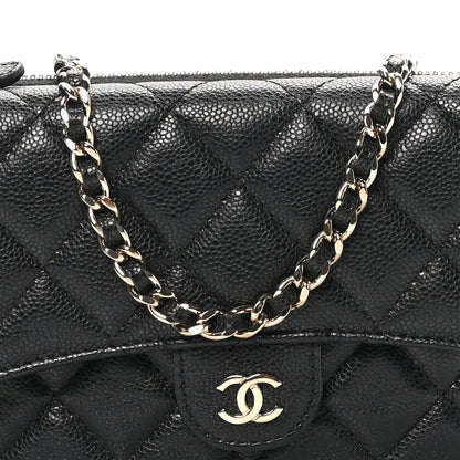 Chanel Caviar Quilted Flap Phone Holder With Chain Black 10 of 13