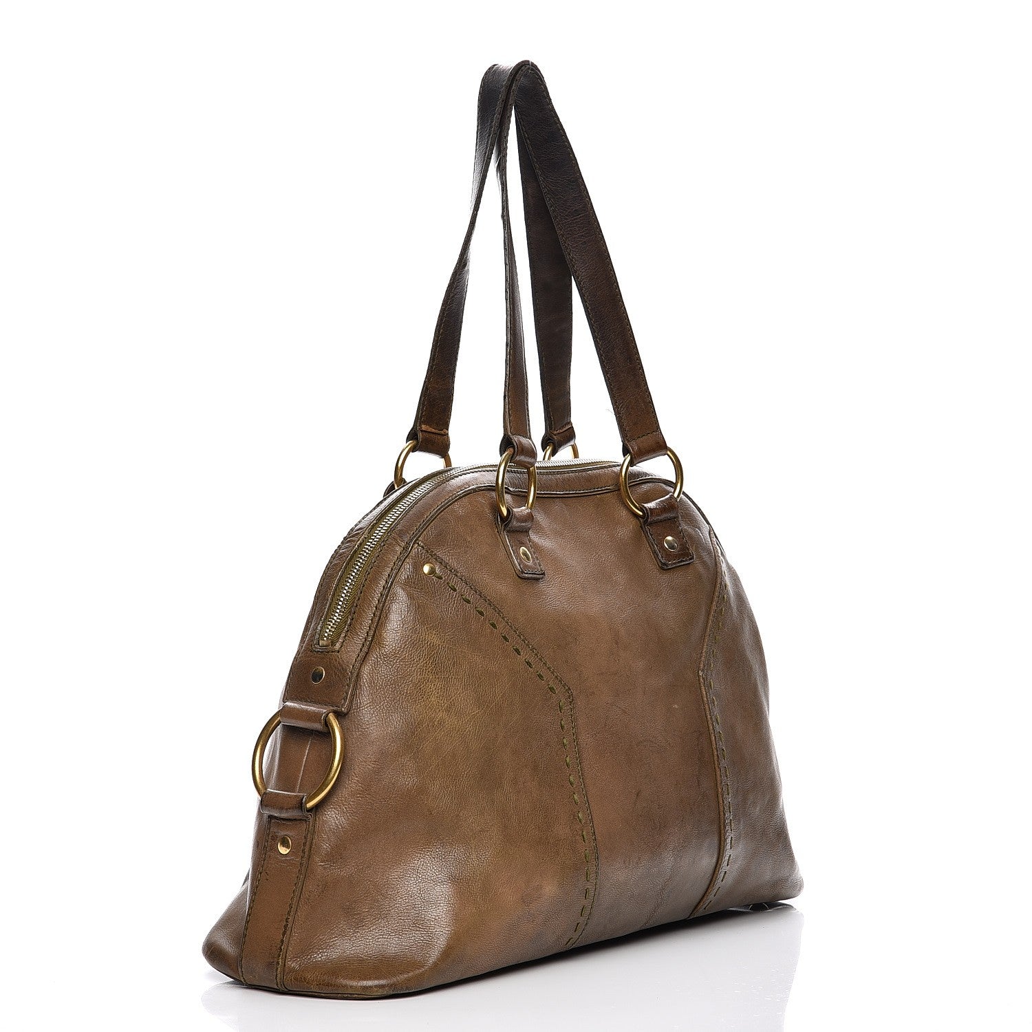 Saint Laurent Calfskin Large Muse Olive 3 of 22