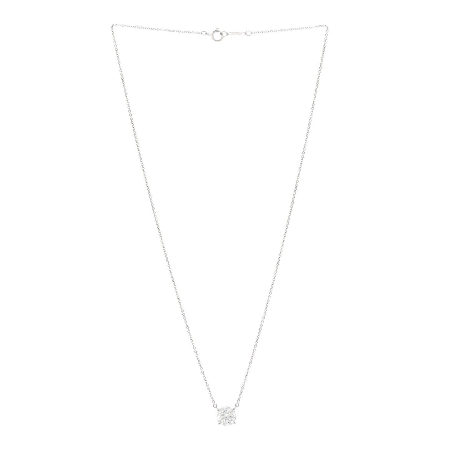 Platinum Diamond 1.83ct Solitaire Pendant Necklace