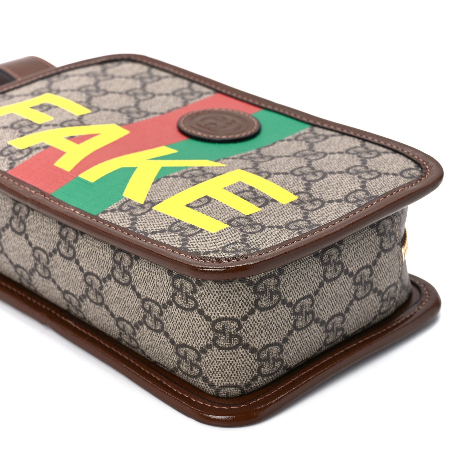 Gucci GG Supreme Monogram Azalea Calfskin Fake/Not Retro Interlocking G Cosmetic Case Beige Ebony Brown Sugar 11 of 12