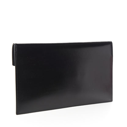Saint Laurent Smooth Shiny Calfskin Monogram Uptown Pouch Black 2 of 7