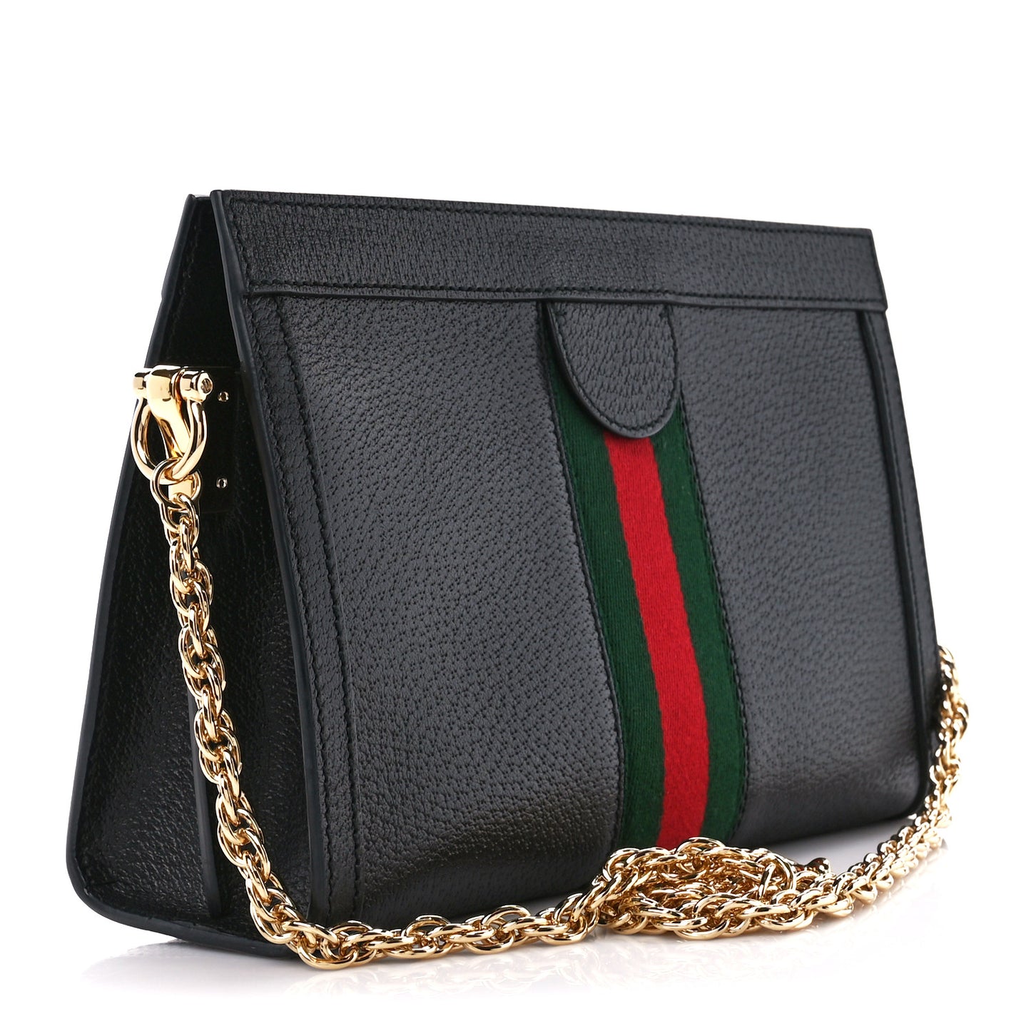 Calfskin GG Web Small Ophidia Chain Shoulder Bag Black