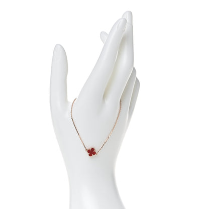 Van Cleef & Arpels 18K Rose Gold Carnelian Sweet Alhambra Bracelet 2 of 8