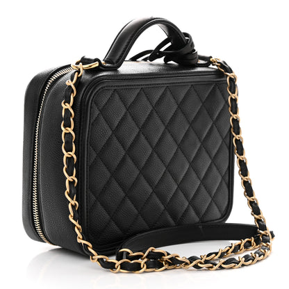 Chanel Caviar Quilted Medium CC Filigree Vanity Case Black 3 of 15
