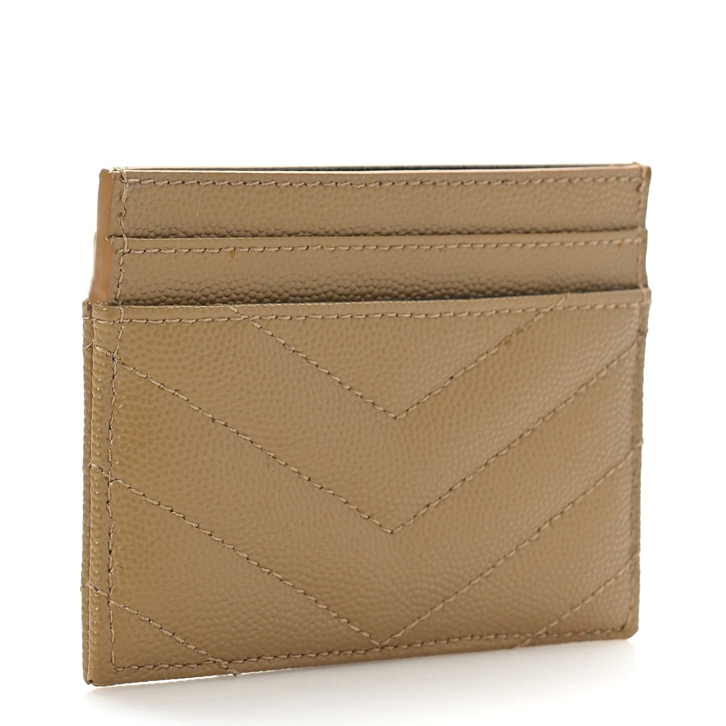 Grain De Poudre Matelasse Chevron Monogram Credit Card Case Cork