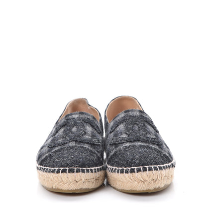 Chanel Flannel CC Espadrilles 38 Grey Black 2 of 11
