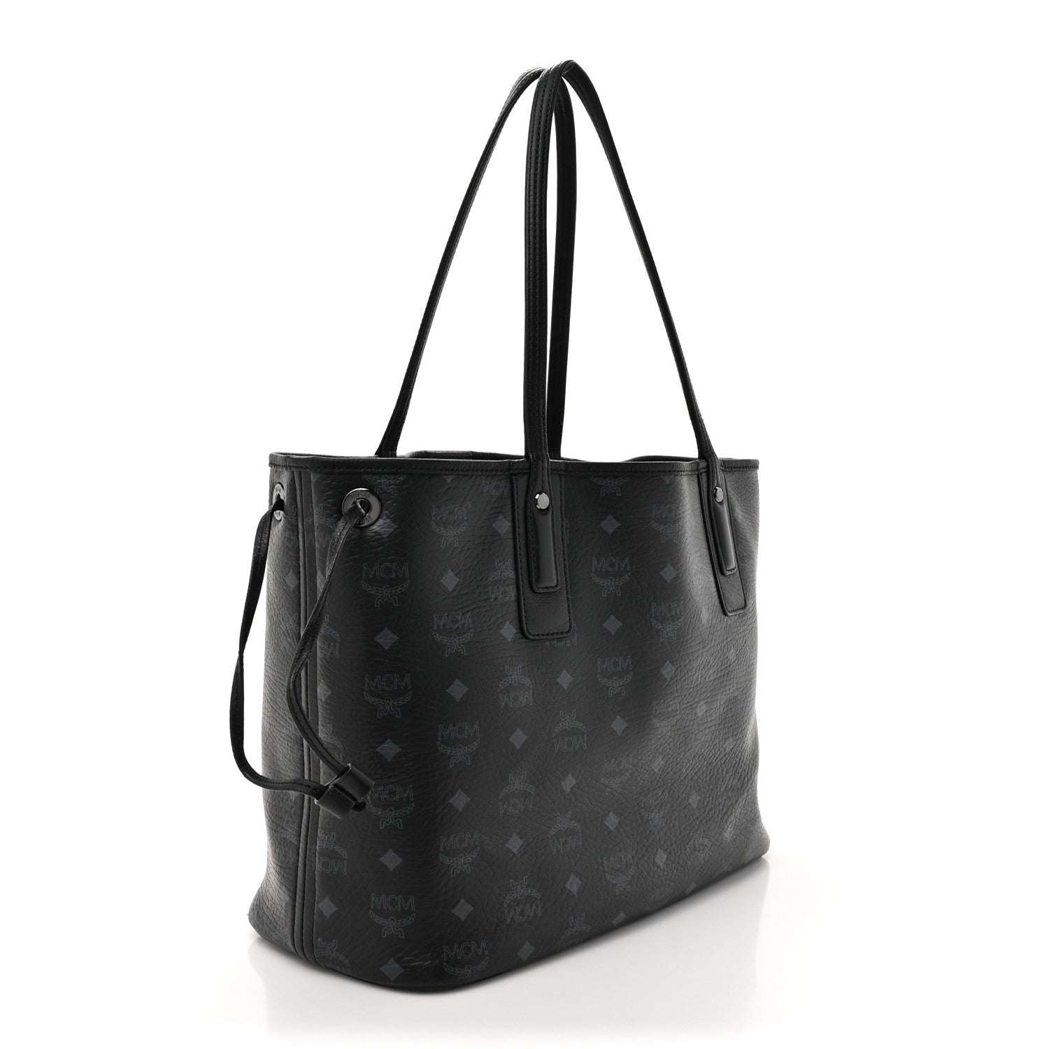 MCM Visetos Medium Liz Reversible Shopper Tote Black 5 of 24