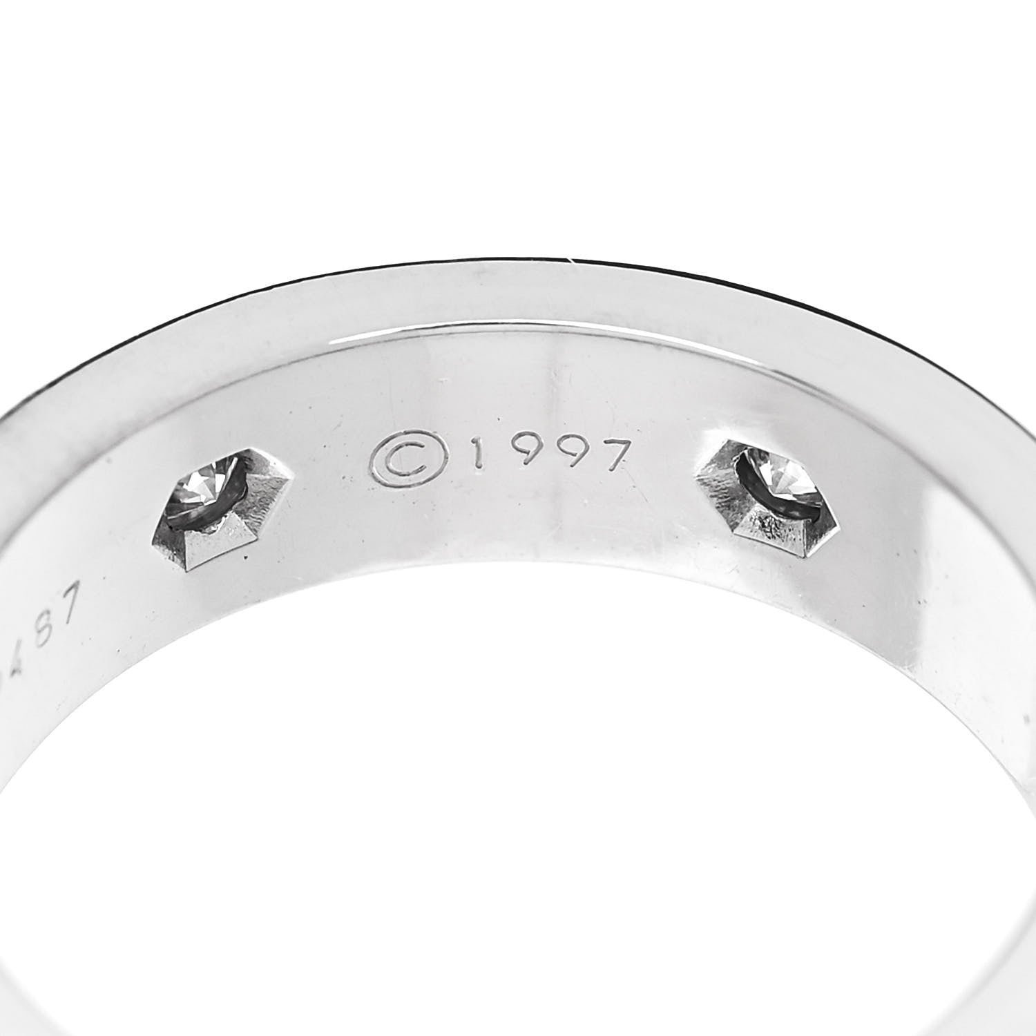 Cartier 18K White Gold 6 Diamond 5.5mm LOVE Ring 54 7 6 of 6