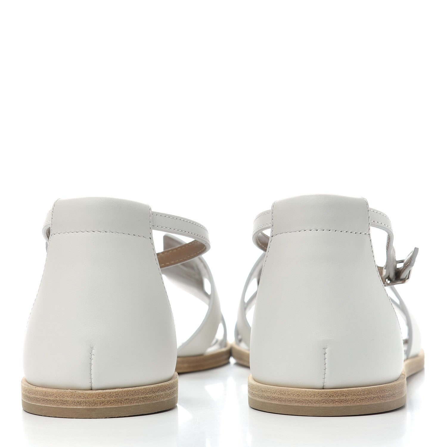Hermes Calfskin Santorini Sandals 39 White 7 of 11