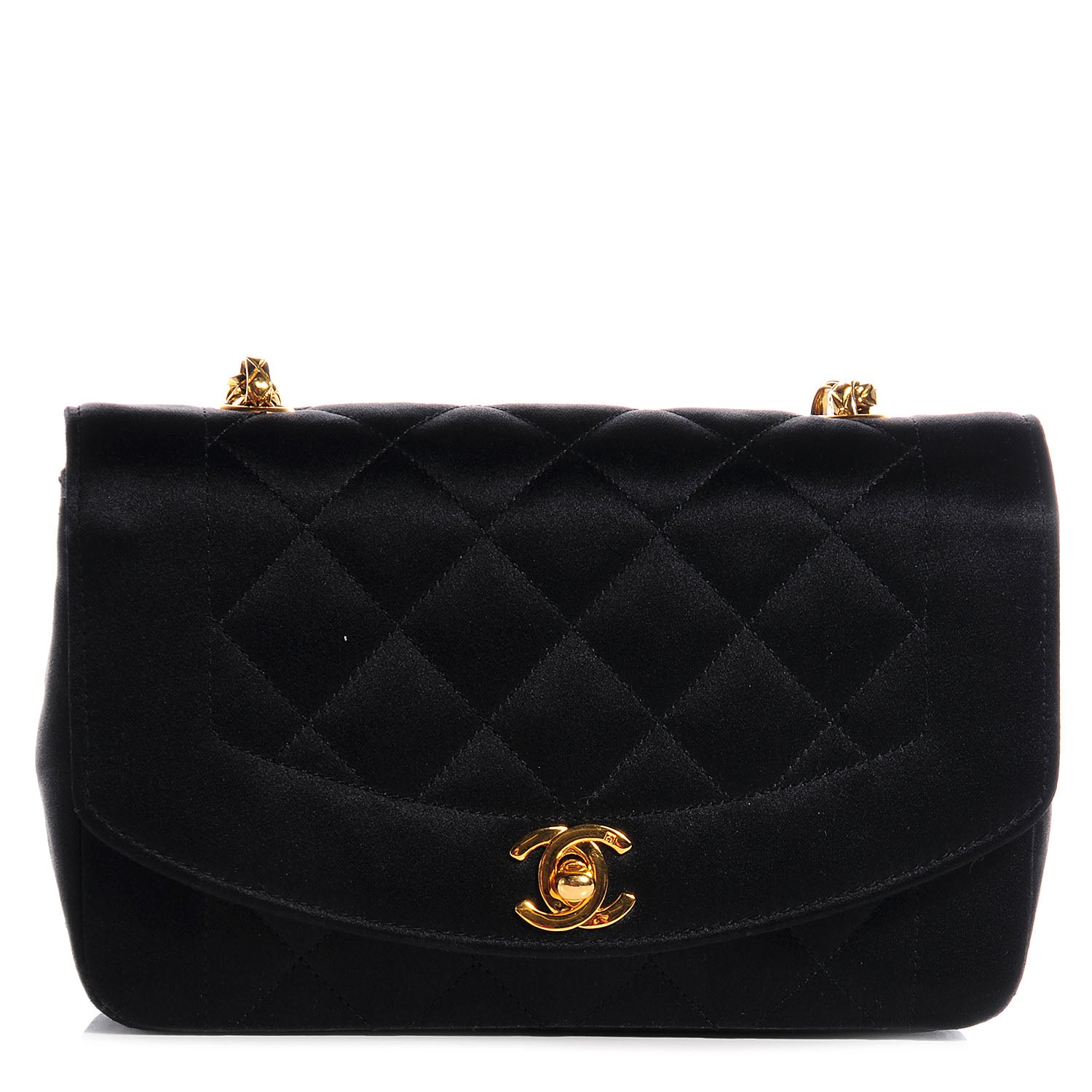 Chanel Quilted Satin Evening Flap Black 1 of 8