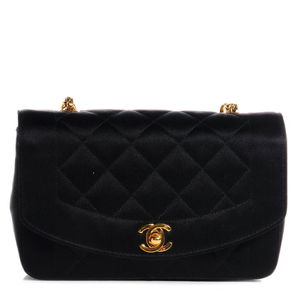 Chanel Quilted Satin Evening Flap Black 1 of 8
