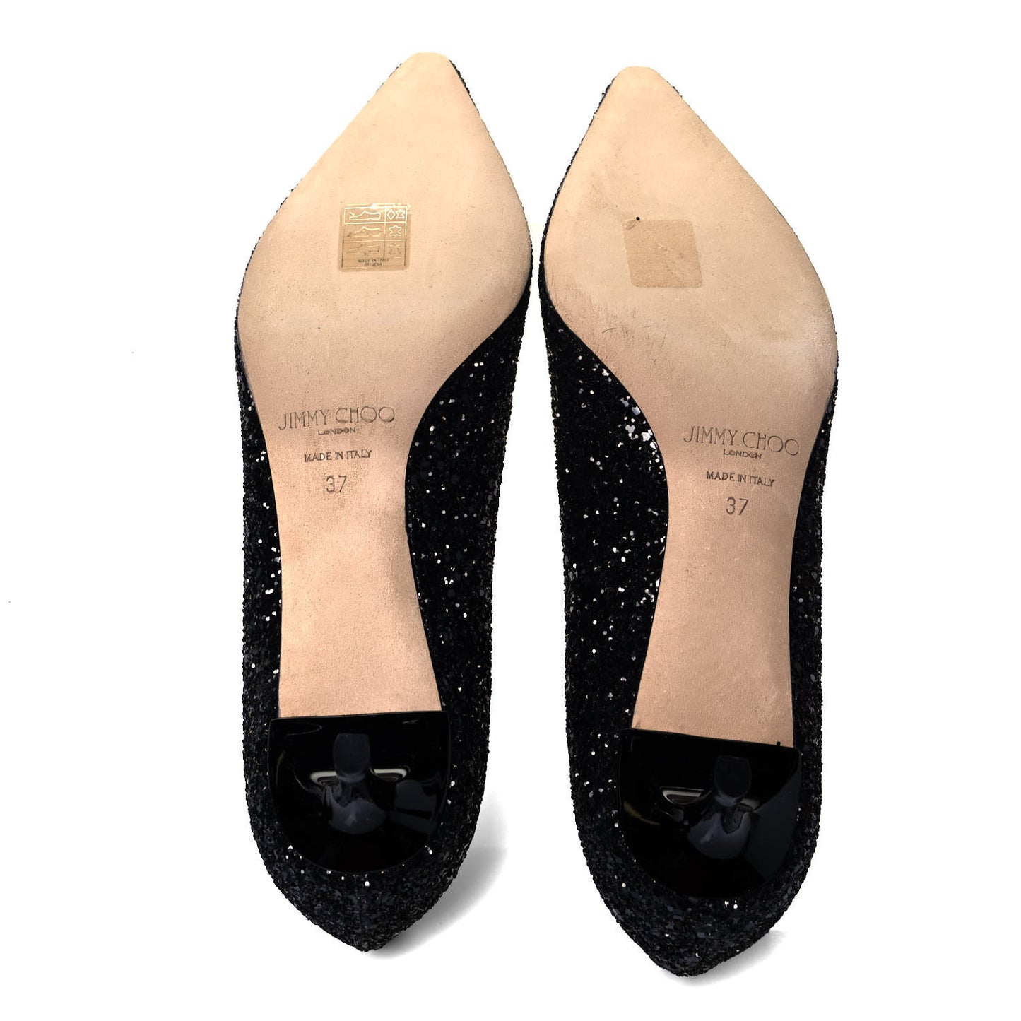 Coarse Glitter Pointy Toe Romy 40 Pumps 37 Black