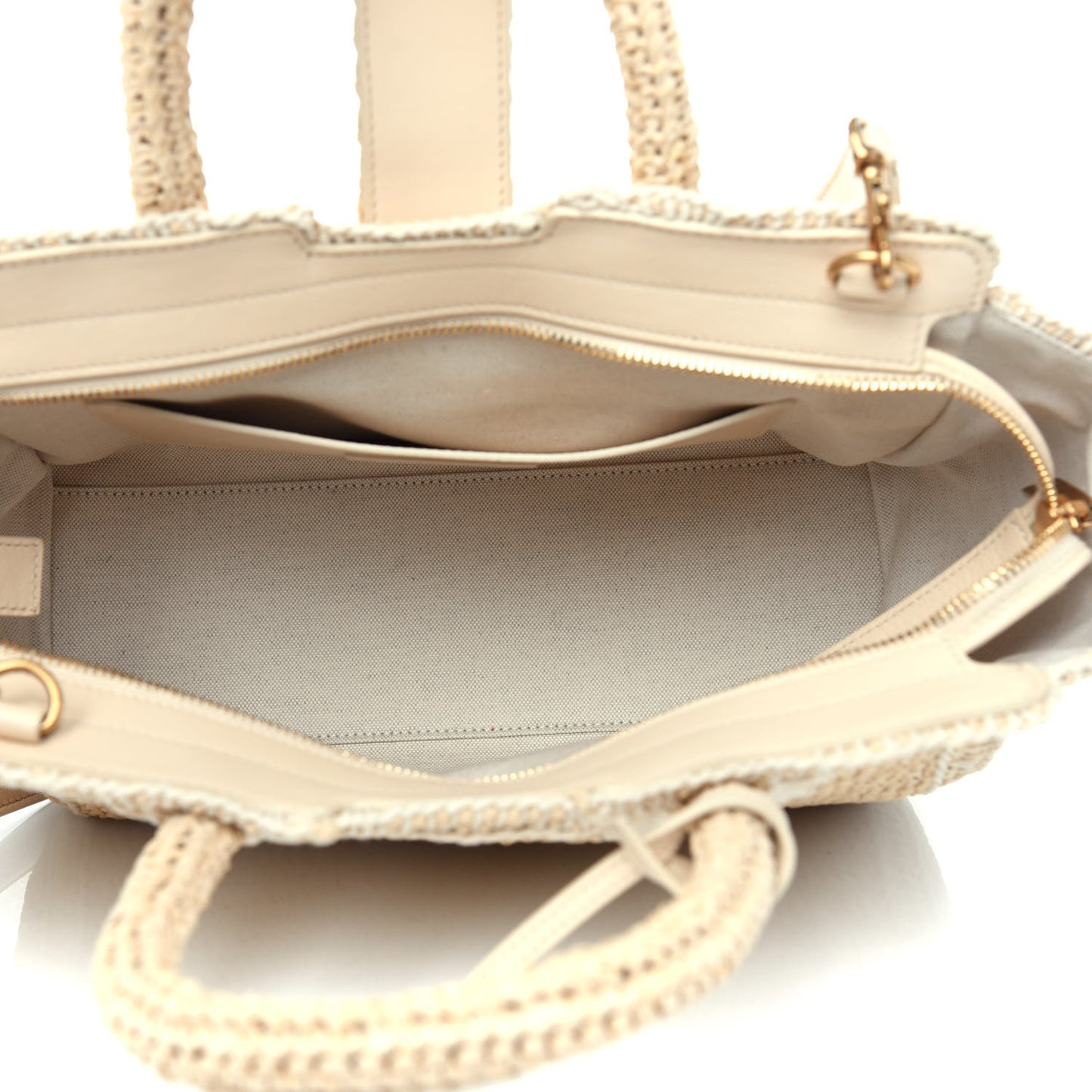 Raffia Baby Monogram Downtown Cabas Naturale