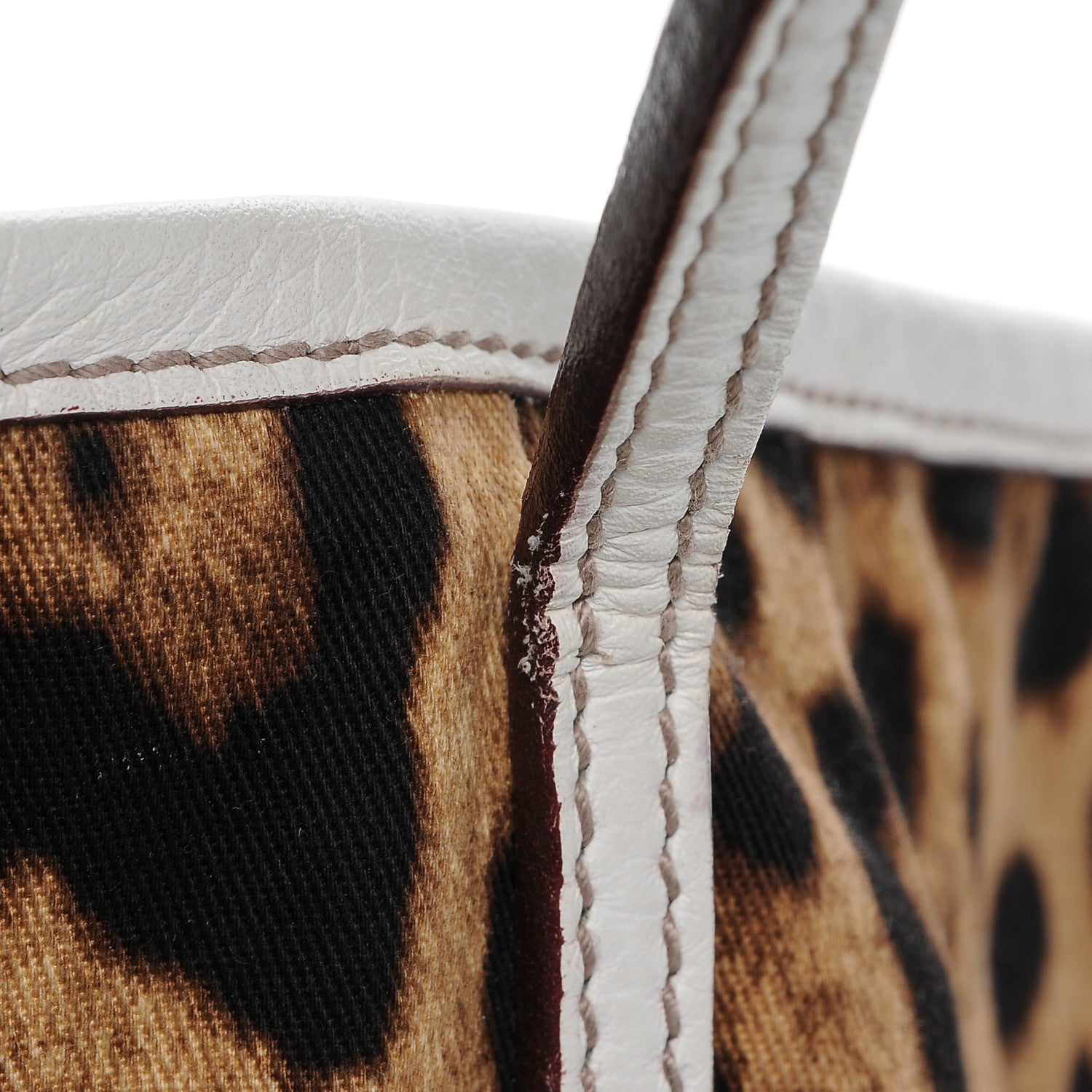 Dolce & Gabbana Canvas Leopard Print Animalier Tote White 8 of 9
